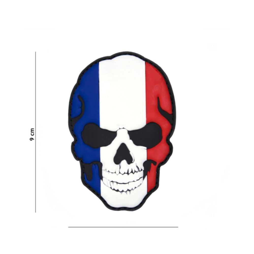 PATCH TÊTE DE MORT SKULL FRANCE PVC