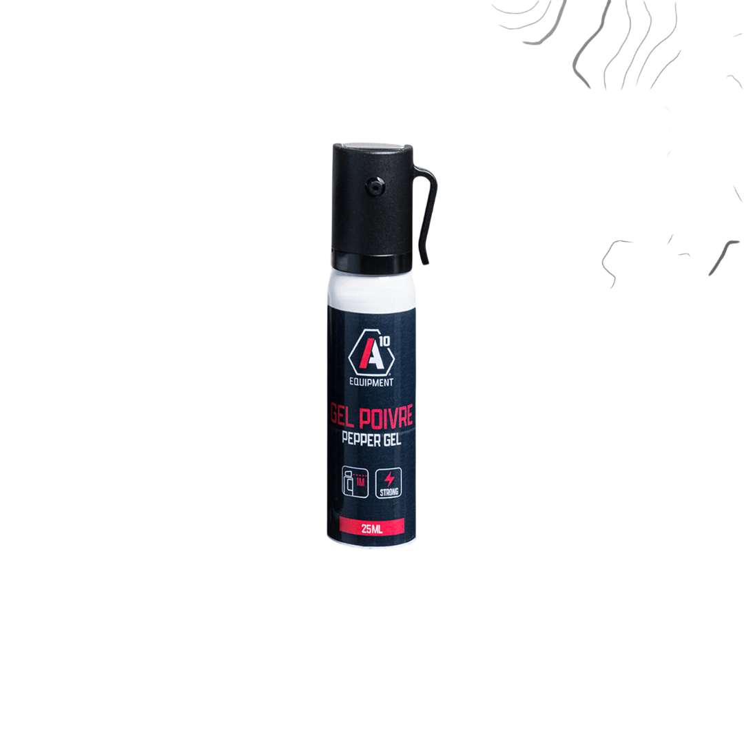 Aérosol lacrymogène anti-agression gel poivre 25ml de A10 Equipment