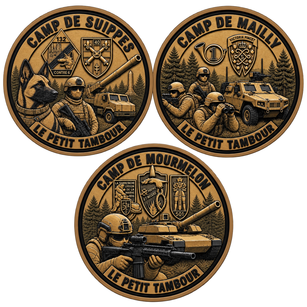 PACK 3 PATCHS CAMP DE CHAMPAGNE