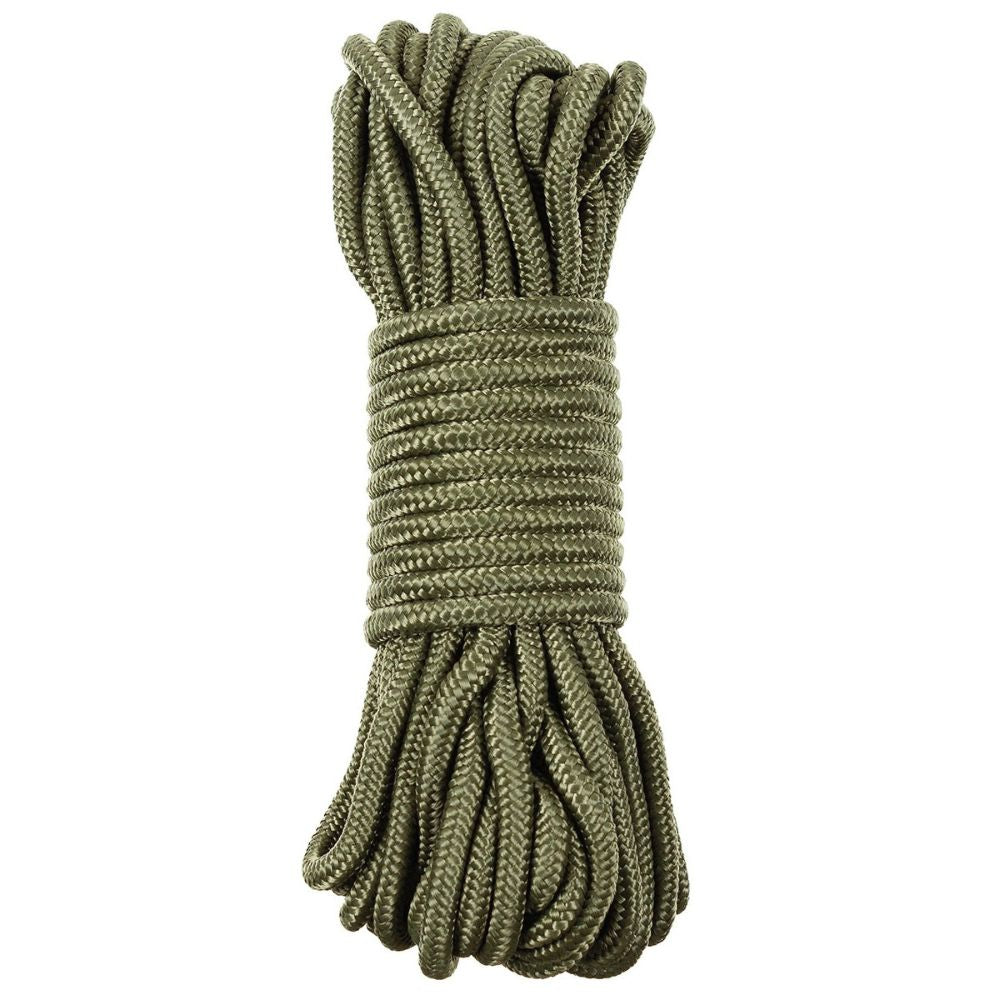 Corde MFH de 15m x 5mm en 100% polypropylène, non adaptée pour l'escalade