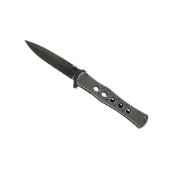 Couteau de poche Herbertz 227815 avec lame noire en acier et manche métallique à trous