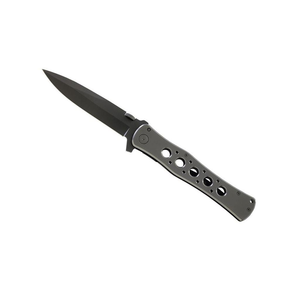 Couteau de poche Herbertz 227815 avec lame noire en acier et manche métallique à trous
