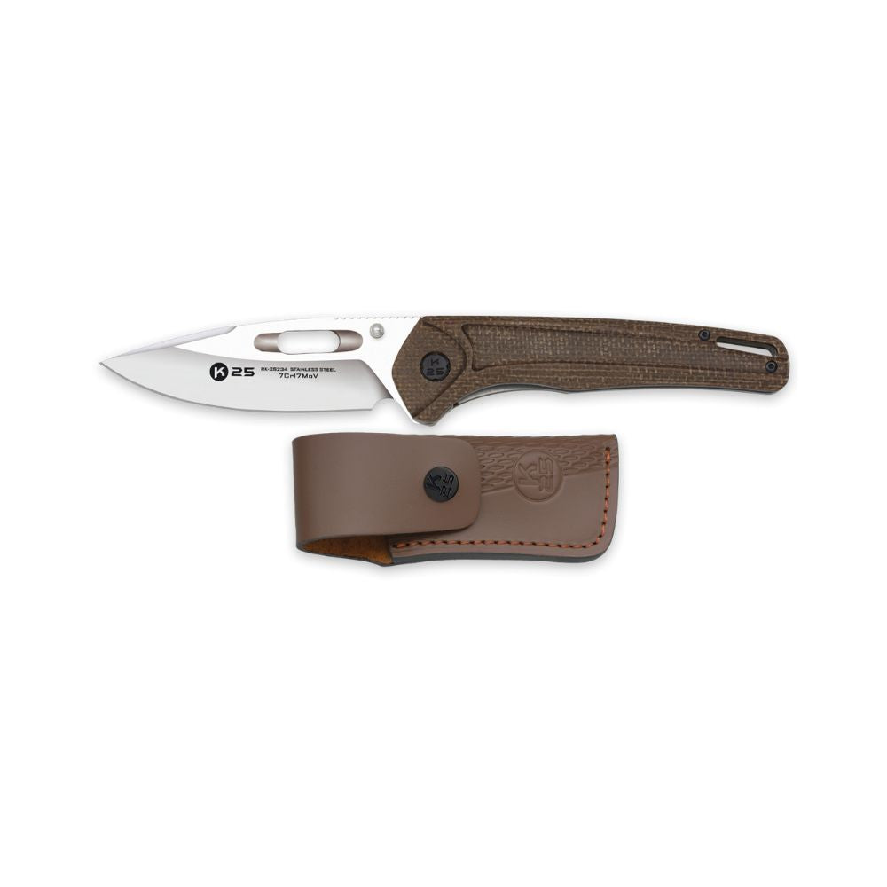 COUTEAU PLIANT MICARTA CARAMEL