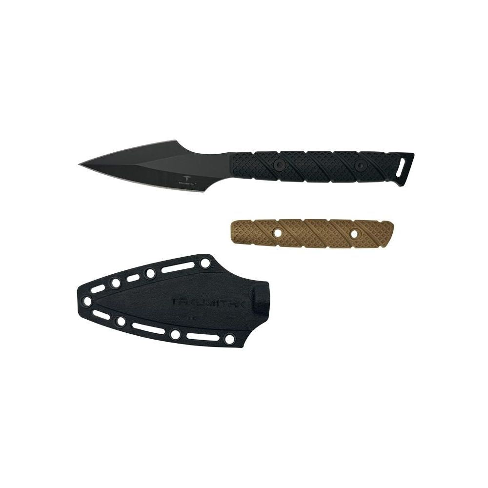 Poignard Takumitak Twisted modèle TKF310 avec lame spear point en acier, manche en FRN et étui compatible MOLLE
