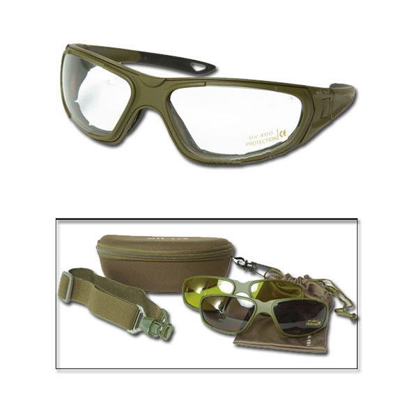 Coffret lunettes tactique 3en 1 kaki mil tec 15615901