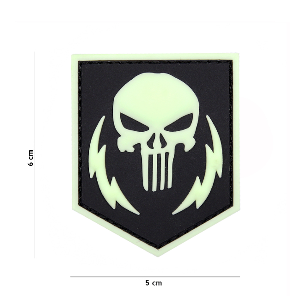 PATCH 3D PVC PUNISHER THUNDER STROKES CLOW IN THE DARK