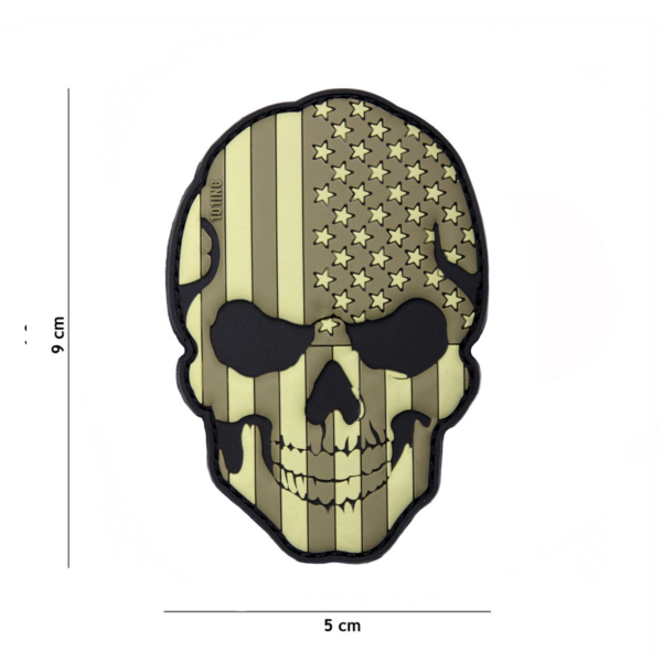 PATCH 3D PVC SKULL USA SUBDUED