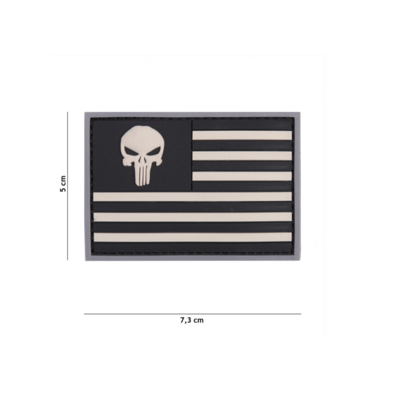 PATCH 3D PVC PUNISHER USA FLAG GRIS/NOIR