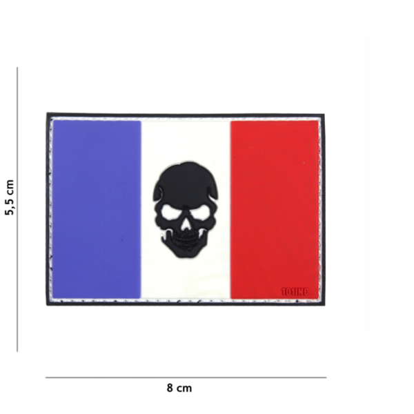 PATCH 3D PVC FLAG FRANCE + SKULL