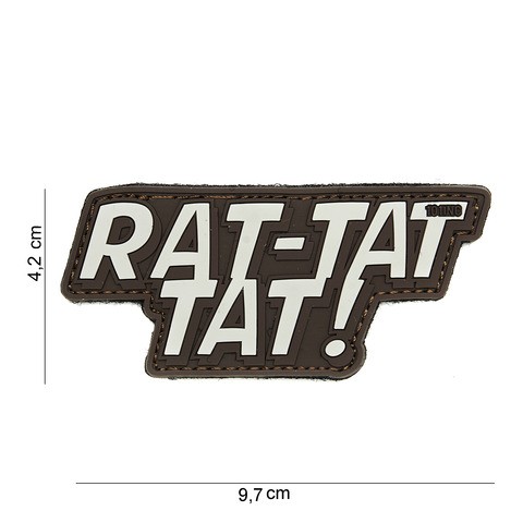 PATCH 3D PVC " RAT-TAT TAT " MARRON