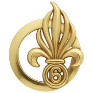 Insigne de béret doré Légion 6ème Régiment Étranger de Génie