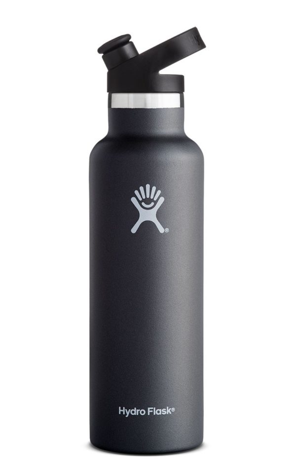 Hydro flask 21oz (621ml) Noir avec bouchon sport