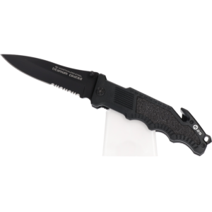 Produit: Couteau pliant tactique, Nom: , Marque: K25, Taille de la lame: 10.70 cm, Type de poignée/ couleur : Aluminium / Noir
