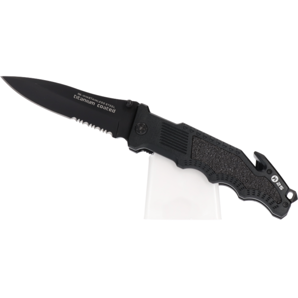 Produit: Couteau pliant tactique, Nom: , Marque: K25, Taille de la lame: 10.70 cm, Type de poignée/ couleur : Aluminium / Noir